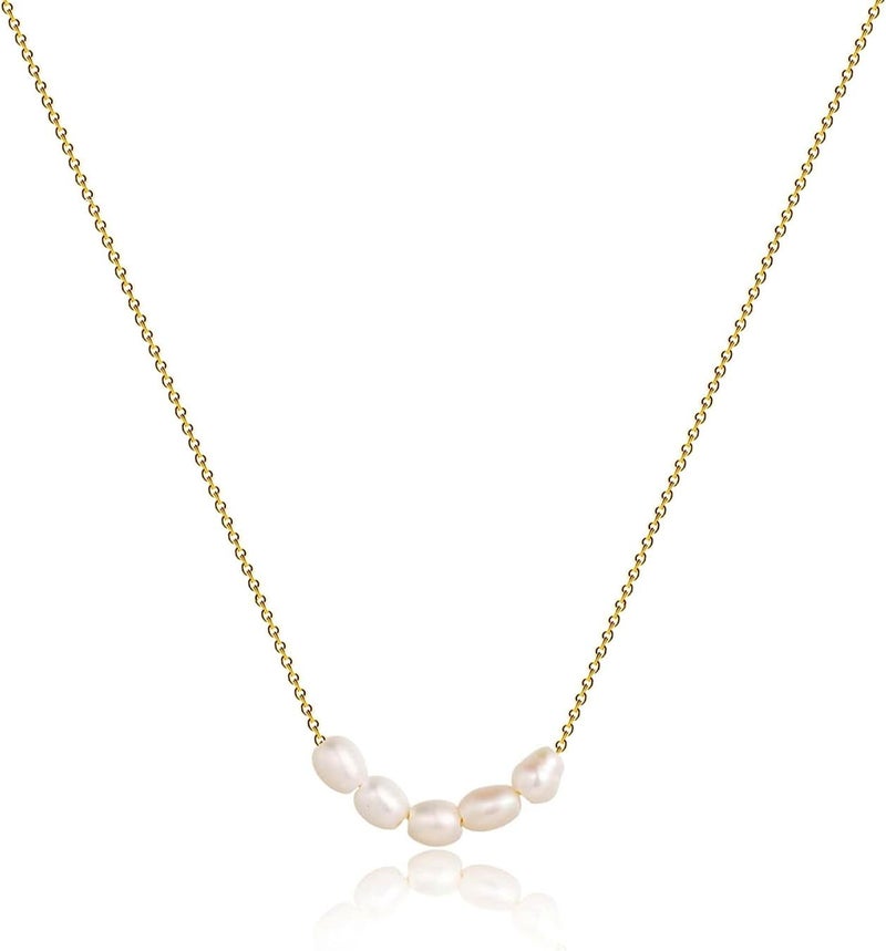 Zeffy Pearl Necklace 4MM/6MM/8MM Dainty Round Imitation Pearl Choker Necklace Wedding Pearl Necklace Delicate Jewelry for Women Simple Bridesmaid Jewelry Gifts - Image 1